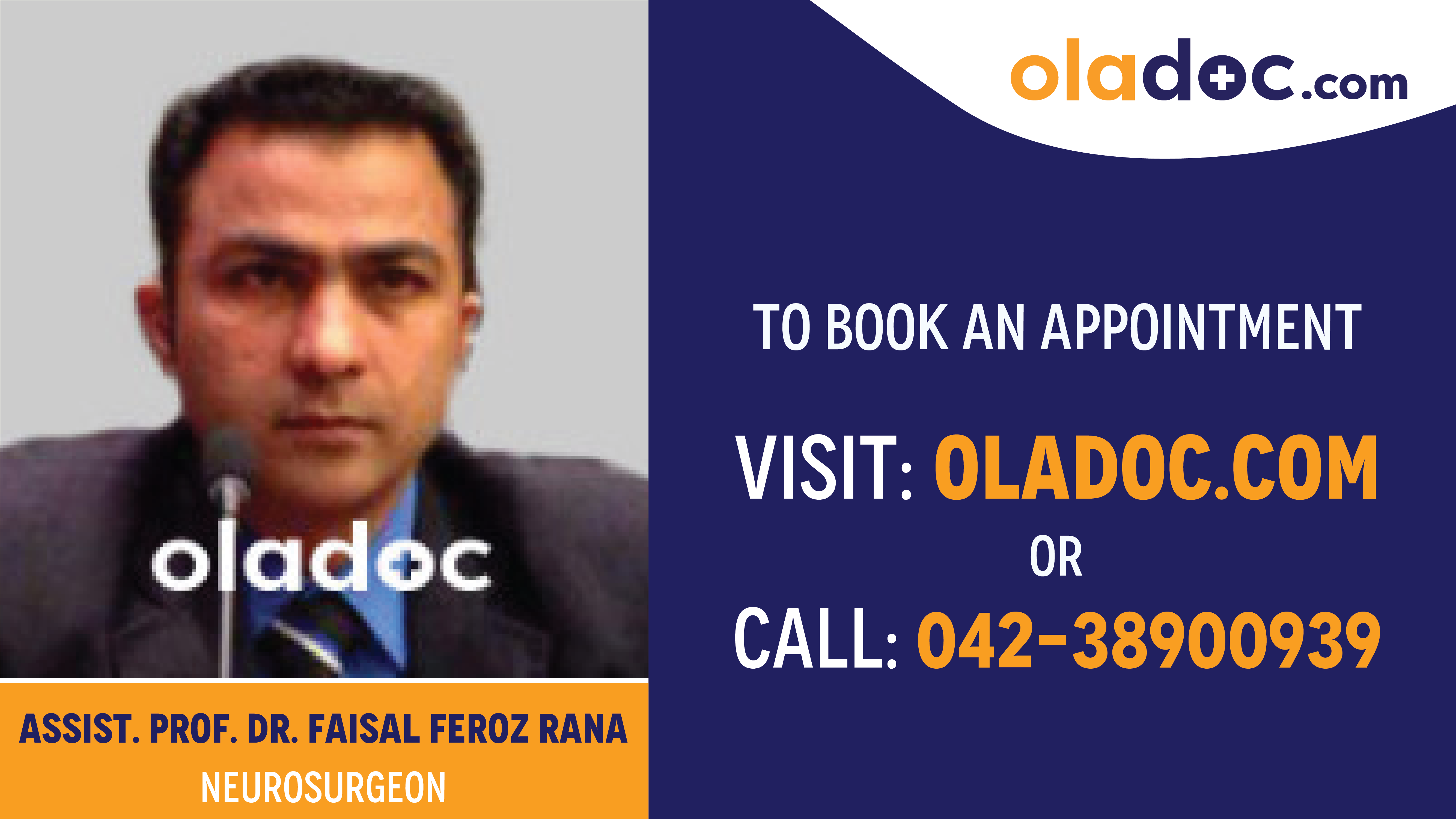 Book appointment with Dr.Faisal Feroz Rana-best Neurosurgeon in Faisalabad